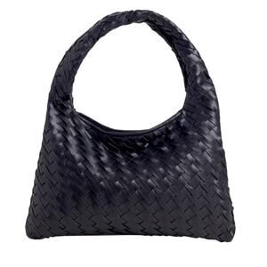 Walter Baker Margaux Vegan Leather Woven Handbag Purse Black NWT